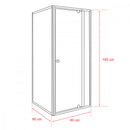 Flexi sarokba szerelhető szögletes zuhanykabin 80x80 cm zuhanytálca nélkül