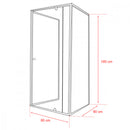 Flexi falsíkra szerelhető aszimmetrikus zuhanykabin 80x90 cm zuhanytálca nélkül