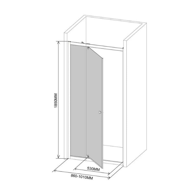 Flexi állítható zuhanyajtó 86-101x185 cm fekete