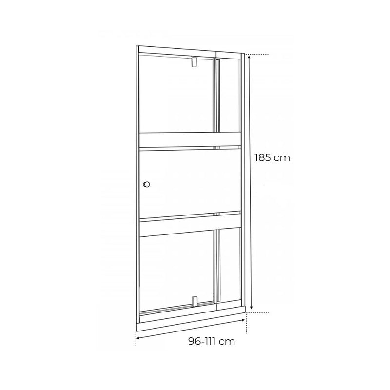 Flexi-S állítható zuhanyajtó 96-111x185 cm fekete