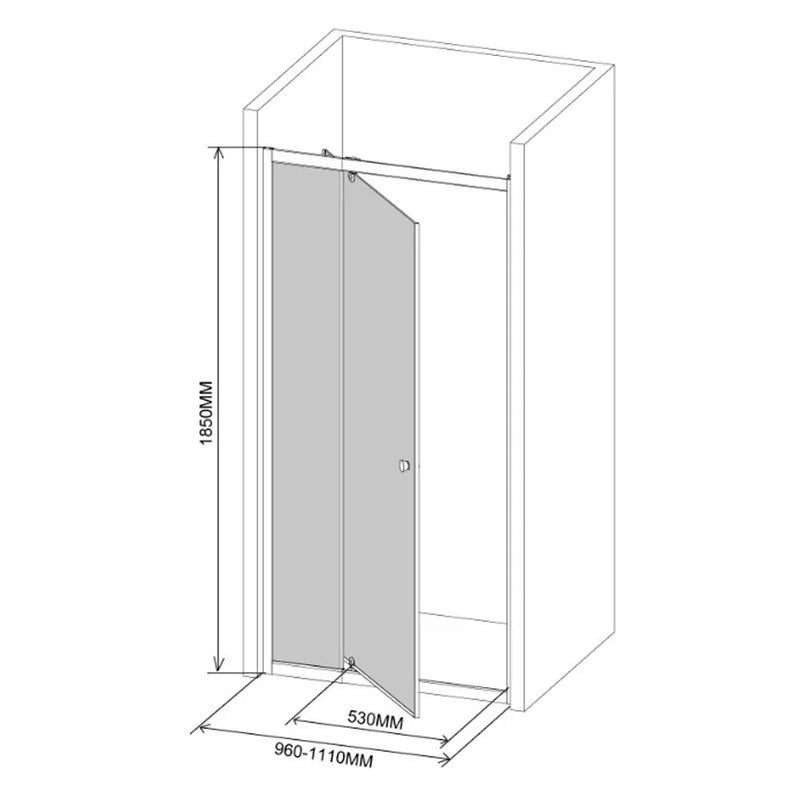 Flexi állítható zuhanyajtó 96-111x185 cm fekete