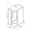 Valerie 70x100 cm szögletes hidromasszázs zuhanykabin