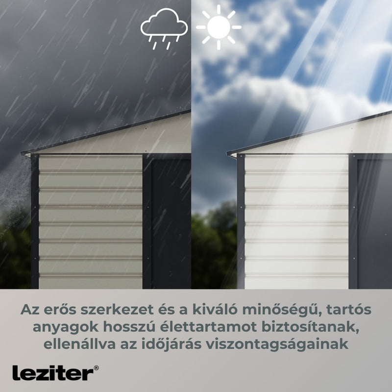 Kansas kerti szerszámtároló ház 277x195 cm bézs-szürke