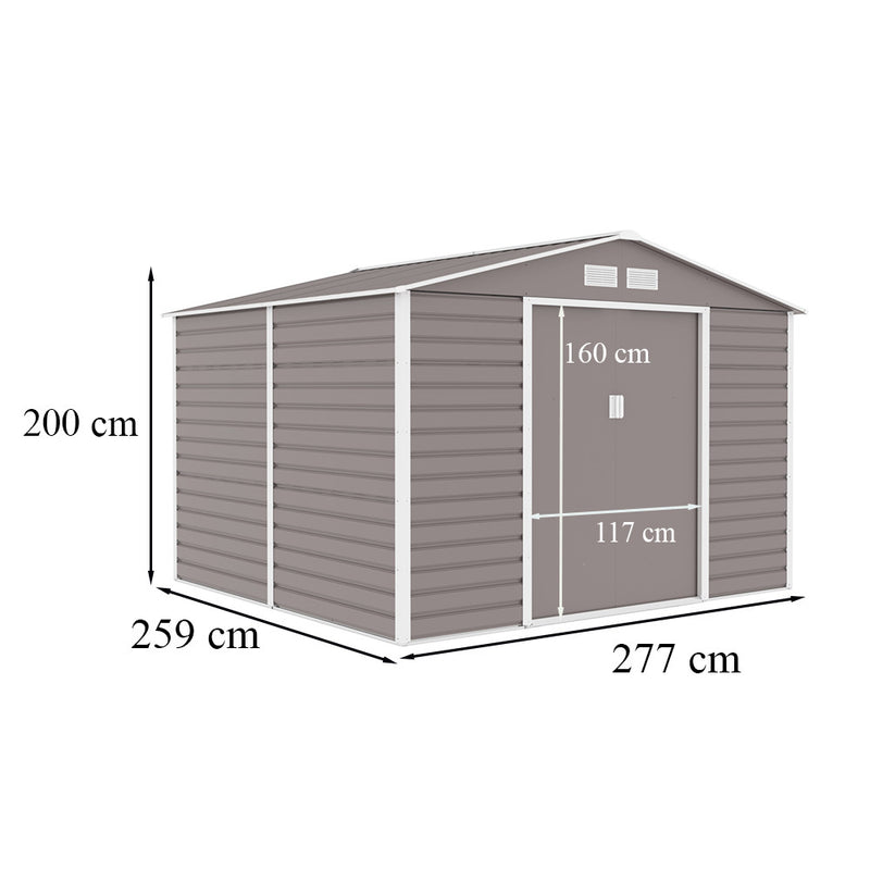 Oregon kerti szerszámtároló ház 277x259 cm szürke-fehér