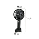 Galar kézi hordozható usb ventilátor tartóval 4 W 1200 mAh fekete