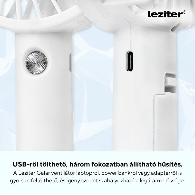 Galar kézi hordozható usb ventilátor tartóval 4 W 1200 mAh fehér