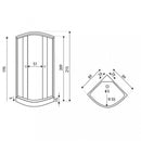 Lisa 90 White íves hidromasszázs zuhanykabin