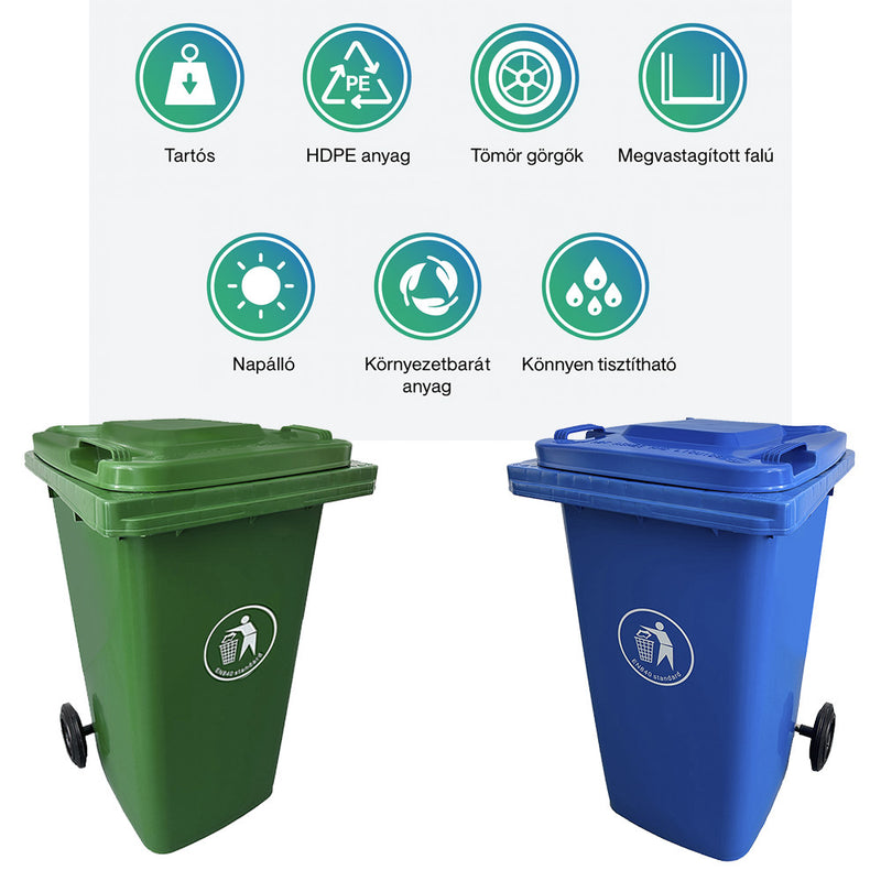 Hulladéktároló 240L zöld