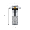 Lefolyódugó szűrővel rozsdamentes acél 80 mm