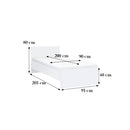 Miami egyszemélyes ágy 90x200 cm fehér-fehér