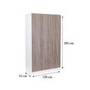 Miami gardróbszekrény 120x205 cm yorki tölgy-fehér