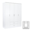 Miami gardróbszekrény 160x205 cm fehér-fehér
