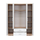 Miami gardróbszekrény 160x205 cm fehér-sonoma tölgy