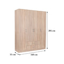 Miami gardróbszekrény 160x205 cm sonoma tölgy-sonoma tölgy