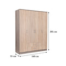 Miami gardróbszekrény 160x205 cm sonoma tölgy-yorki tölgy