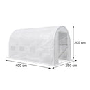Melegház fólia 200x250x400 cm váz nélkül fehér