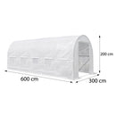 Melegház fólia 200x300x600 cm váz nélkül fehér