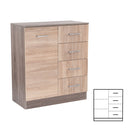 Miami komód 1ajtós 4 fiókos 80x92 cm sonoma tölgy-yorki tölgy