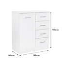 Miami komód 1ajtós 4 fiókos 80x92 cm yorki tölgy-sonoma tölgy