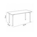 Silla 120 cm szögletes étkezőasztal fekete