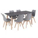 Silla 150 6+1 étkező garnitúra fekete-szürke