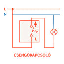 Nova csengő kapcsoló 101N fehér kerettel
