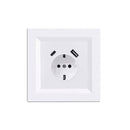 Nova földelt csatlakozóaljzat USB csatlakozóval 2A fehér kerettel