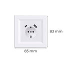 Nova földelt csatlakozóaljzat USB csatlakozóval 2A fehér kerettel