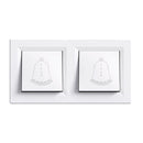 Nova kettős csengő kapcsoló 101N fehér kerettel