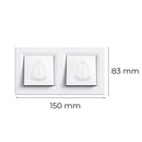 Nova kettős csengő kapcsoló 101N fehér kerettel