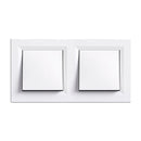 Nova kettős kereszt kapcsoló 10A 250V 107 fehér dupla kerettel