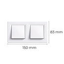 Nova kettős kereszt kapcsoló 10A 250V 107 fehér dupla kerettel