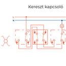 Nova kettős kereszt kapcsoló 10A 250V 107 fehér dupla kerettel