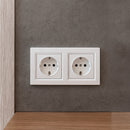Nova földelt csatlakozóaljzat kettős dugalj 16A 250V fehér kerettel