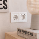 Nova földelt csatlakozóaljzat dugalj 16A 250V USB csatlakozóval fehér kerettel