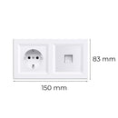 Nova földelt csatlakozóaljzat dugalj 16A 250V UTP csatlakozóval fehér kerettel