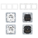 Nova III kettő földelt csatlakozóaljzat dugalj USB csatlakozóval fehér kerettel