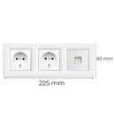 Nova III kettő földelt csatlakozóaljzat dugalj UTP csatlakozóval fehér kerettel