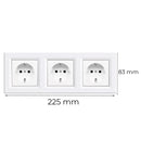Nova III három földelt csatlakozóaljzat dugalj 16A 250V fehér kerettel