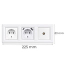 Nova földelt csatlakozóaljzat dugalj, USB, TV csatlakozóval fehér kerettel