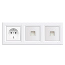 Nova III földelt csatlakozóaljzat dugalj kettő UTP csatlakozóval fehér kerettel