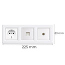 Nova földelt csatlakozóaljzat dugalj, UTP, TV csatlakozóval fehér kerettel