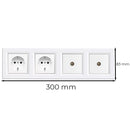 Nova IV kettő földelt csatlakozóaljzat dugalj kettő TV csatlakozóval fehér kerettel