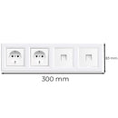 Nova IV kettő földelt csatlakozóaljzat dugalj kettő UTP csatlakozóval fehér kerettel