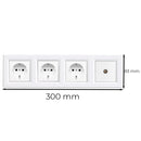 Nova IV három földelt csatlakozóaljzat dugalj TV csatlakozóval fehér kerettel