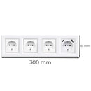 Nova IV három földelt csatlakozóaljzat dugalj USB csatlakozóval fehér kerettel