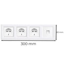 Nova IV három földelt csatlakozóaljzat dugalj UTP csatlakozóval fehér kerettel