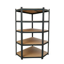 Nagy teherbírású sarokpolc 180x70x40-40 cm 175 kg fekete