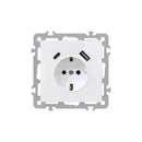 Nova földelt csatlakozóaljzat USB csatlakozóval 2A fehér