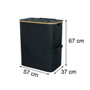 Szelektív palackgyűjtő két rekeszes 140l fekete